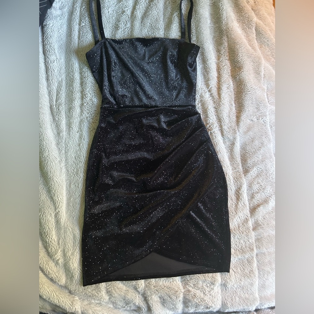 windsor black and silver sparkling black dress